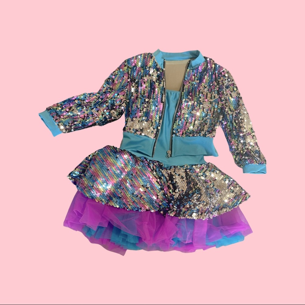 Multi colored Dance costume with jacket
